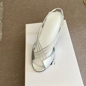 Beautiful silver and rhinestone shoes